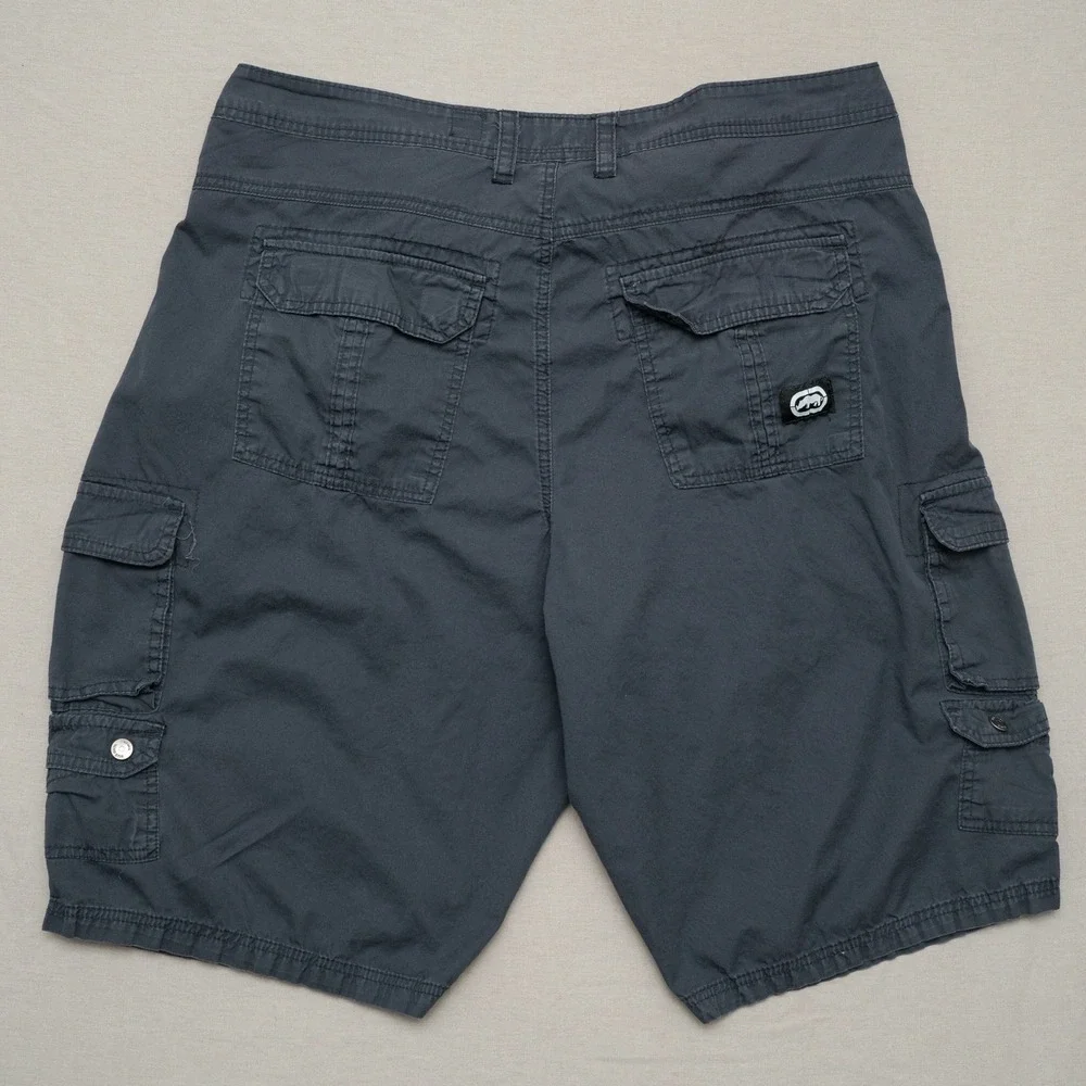 Vintage 2000s‎ Y2k Ecko Unltd Rhino Mega Baggy Cargo Shorts Gray Skater 46
